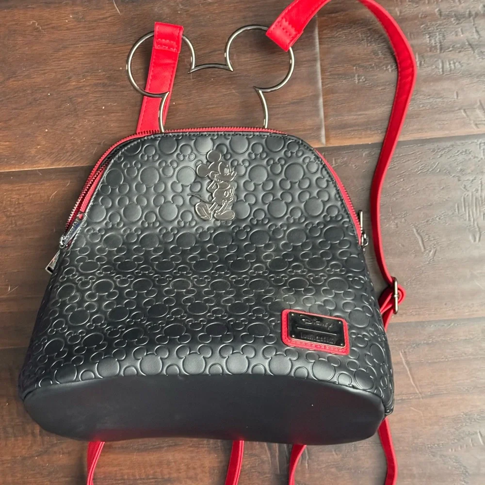Loungefly Black and Red Embossed Backpack - Picture 1 of 5